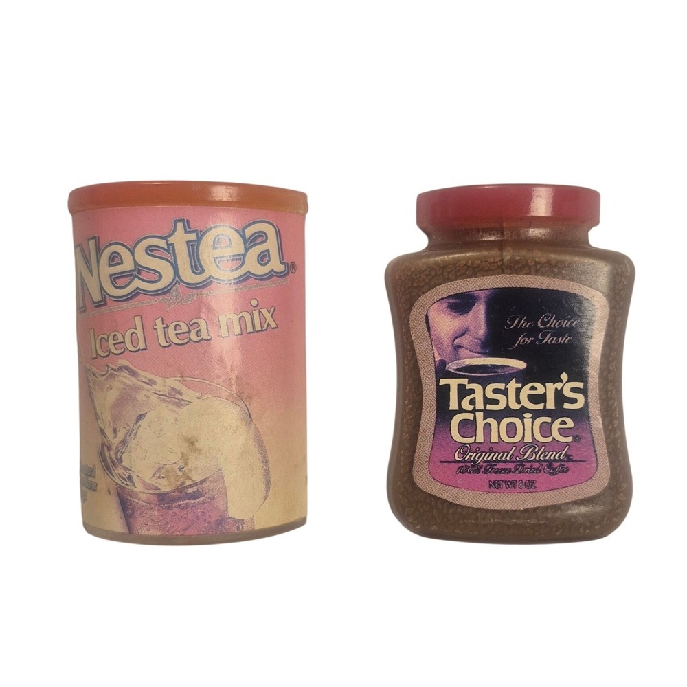 Vintage Nestea Tasters Choice Arjon 90s Fridge Magnet Set Retro Kitchen Nostlgia